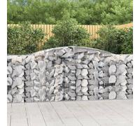 Paniers à gabions arqués 2 pcs 300x50x140/160 cm fer galvanisé gabion vidaXL