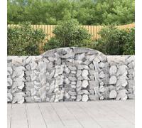 Paniers à gabions arqués 2 pcs 300x50x140/160 cm fer galvanisé gabion vidaXL