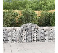 Paniers à gabions arqués 2 pcs 300x50x140/160 cm fer galvanisé gabion vidaXL