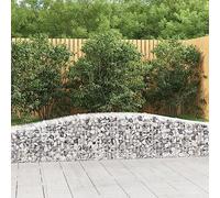 Paniers a Gabions Arques 2 Pieces 400x50x40/60 cm Fer Galvanise, Cage Gabion Decorative pour Mur de Soutenement Jardin, Barriere Anti-Bruit Exterieur avec Crochets Renforces, Facile a Installer