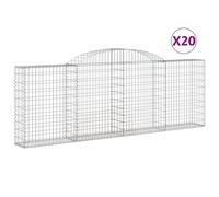 Paniers À Gabions Arqués 20 Pcs 300x30x100/120 Cm Fer Galvanisé Vidaxl Vidaxl