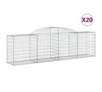 Paniers À Gabions Arqués 20 Pcs 300x50x80/100 Cm Fer Galvanisé Vidaxl Vidaxl