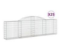 Paniers À Gabions Arqués 25 Pcs 300x30x80/100 Cm Fer Galvanisé Vidaxl Vidaxl