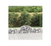 Vidaxl Paniers À Gabions Arqués 3 Pcs 200x50x40/60 Cm Fer Galvanisé