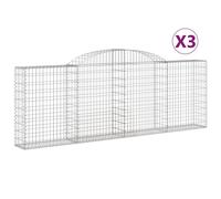 Paniers À Gabions Arqués 3 Pcs 300x30x100/120 Cm Fer Galvanisé Vidaxl Vidaxl