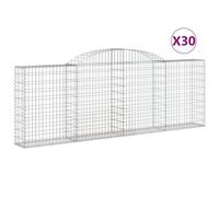 Paniers À Gabions Arqués 30 Pcs 300x30x100/120 Cm Fer Galvanisé Vidaxl Vidaxl