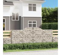 Paniers à gabions arqués 4 pcs 300x30x120/140 cm fer galvanisé gabion vidaXL