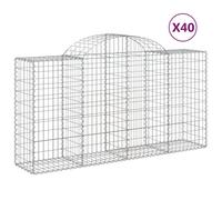 Paniers À Gabions Arqués 40 Pcs 200x50x100/120 Cm Fer Galvanisé Vidaxl Vidaxl