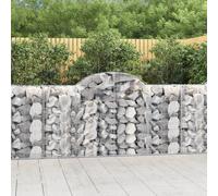 Paniers à gabions arqués 5 pcs 200x50x100/120 cm fer galvanisé gabion vidaXL