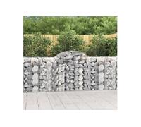 Paniers à gabions arqués 6 pcs 200x50x100/120 cm fer galvanisé, gabion, cage de gabion, panier de mur de gabion, mur 3146324
