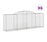 Paniers À Gabions Arqués 6 Pcs 300x50x100/120 Cm Fer Galvanisé Vidaxl Vidaxl