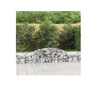 Paniers à gabions arqués 6 pcs 300x50x40/60 cm fer galvanisé, gabion, cage de gabion, panier de mur de gabion, mur de 3146651