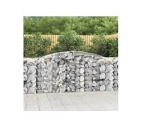 Vidaxl Paniers À Gabions Arqués 7 Pcs 400x50x100/120 Cm Fer Galvanisé