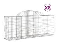 Schanskorven 8 st gewelfd 200x50x80/100 cm gegalvaniseerd ijzer3146305