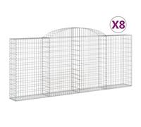 Paniers À Gabions Arqués 8 Pcs 300x30x120/140 Cm Fer Galvanisé Vidaxl Vidaxl