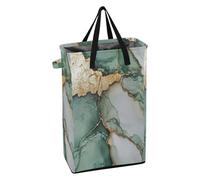 Paniers à linge avec poignées - Grands paniers à linge autonomes pour adolescentes et filles - Panier à linge pour salle de bain - Marbre vert sauge et blanc