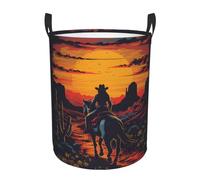 Paniers À Linge Chevauchée, Cowgirl, Coucher De Soleil Corbeilles À Linge Pliables Panier De Rangement Des Vêtements Rond Panier Rangement Pour Buanderie Chambre À Coucher Dortoirs