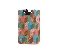 Paniers à linge colorés rétro abstraits, bacs de rangement pliables et imperméables en tissu avec poignée robuste pour ranger les jouets 51 L canasta para ropa sucia de ni?a