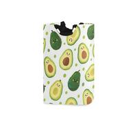 Paniers à linge mignons et cartoonish vert avocat, panier de rangement pliable et imperméable avec poignée robuste pour jouets de camping-car 51 L canastas para ropa sucia ni?os