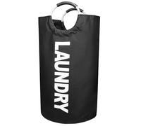 Paniers à linge pliable, 90L Panier à Linge avec poignée, Sac à Linge en Tissu Oxford, Panier Linge Sale Bac Linge Sale, Corbeille à Linge portable, trieur à linge (Noir)
