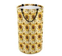 Paniers à linge pliables pour dortoir - Grand panier à linge rond à carreaux jaunes pour bébés et enfants, 135 L, panier à linge sale pour garçons et filles, décoration de chambre d'enfant, esthétique