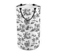 Paniers à linge pliables pour dortoir - Grand panier à linge rond avec imprimé paysage tropical - Panier à linge pliable pour bébés et enfants, 135 L, panier à vêtements sales pour garçons et filles