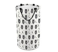 Paniers à linge pliables pour dortoir - Grand panier à linge rond avec tête de loup et lune - Panier à linge pliable pour bébés et enfants, 135 L, panier à linge sale pour garçons et filles