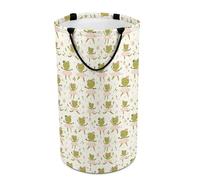 Paniers à linge pliables pour dortoir - Grand panier à linge rond et mignon avec imprimé grenouille dansante pour bébés et enfants, 135 L, panier à linge sale pour garçons et filles, décoration de