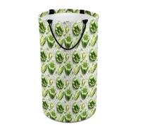 Paniers à linge pliables pour dortoir - Grand panier à linge rond et réaliste à imprimé poivre vert réaliste pour bébés et enfants, 135 L, panier à linge sale pour garçons et filles, décoration de