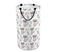 Paniers à linge pliables pour dortoir - Grand panier à linge rond pliable à imprimé floral koala mignon pour bébés et enfants, 135 L, panier à linge sale pour garçons et filles, décoration de chambre