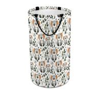 Paniers à linge pliables pour dortoir - Grand panier à linge rond pliable avec imprimé feuilles de koala mignon pour bébés et enfants, 135 L, panier à linge sale pour garçons et filles, décoration de