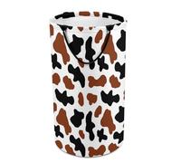 Paniers à linge pliables pour dortoir - Grand panier à linge rond pliable avec imprimé vache marron noire pour bébés et enfants, 135 L, panier à linge sale pour garçons et filles, décoration de