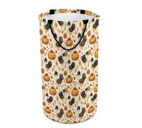 Paniers à linge pliables pour dortoir - Grands dindes rondes portant des chapeaux - Panier à linge pliable pour bébés et enfants, 135 L, panier à linge sale pour garçons et filles, décoration de