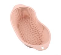 Paniers à pain banneton en silicone qui passent au four pour la fermentation de la pâte au levain, comprend six paniers ovales avec coupe à pain et grattoirs pour support de cuisson (rose ovale)