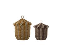 Paniers avec couvercles lot de 2 en herbier marin multicolore Cikkeline