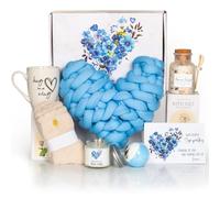 Paniers cadeaux de condoléances pour deuil - Boîte « Sorry for Your Loss Thinking of You » - Emballage de soins pour deuil pour femme, homme, ami, en mémoire d'un être cher (oreiller bleu)