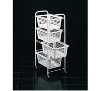 Paniers coulissants - METALTEX - San Diego - 4 tiroirs - Blanc - Métal - Avec roulettes