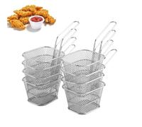 Paniers de friture - 8pcs de mini paniers de friture de puces en acier inoxydable, tamis de présentation des aliments, outil de cuisson des pommes de terre pour la cuisine