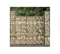 Paniers de gabion 3 pcs Acier galvanisé 25x25x197 cm argenté G