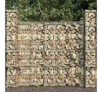 vidaXL Paniers de gabion 3 pièces - Acier galvanisé - 25 x 25 x 197 cm