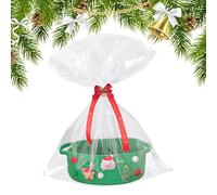 Paniers de Noël - Ensemble de paniers-cadeaux sur le thème du Père Noël, panier décoratifs cadeaux avec sac et arc | Convient aux friandises, bonbons, vin, idéal pour la famille, le collège