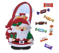 Paniers de Noël garni de 60 bonbons au chocolat Célébrations, Milka, Kinder Schokobons et Mini Bueno, Daim | Pour Gâter les gourmands en fin d'année (Père Noël)
