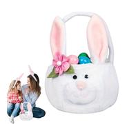 Paniers de Pâques pour - Sac à Friandises pour Chasse aux Œufs avec Oreilles de Lapin et Poignée - Sacs Panier Lapin de Pâques,Chocolats Friandises Décorations de Fête Garnitures de Bas