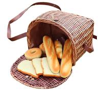 Paniers de Pique-Nique en Osier, paniers extérieurs, récipient tissé à la Main avec bandoulière pour Nourriture, Jouets, Fruits, Pain, Fleurs, Camping, Ferme, Salon, Chambre, 12,99x9,45x10,24 Pouces