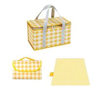 Paniers de pique-nique isothermes, 35 x 20 x 20 x 20 cm, sac isotherme, sac de pique-nique, 150 x 200 cm, portable, imperméable, pour activités de plein air chaudes ou froides