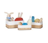 Paniers de rangement 12 pièces lavable paniers en bambou paniers décoratifs