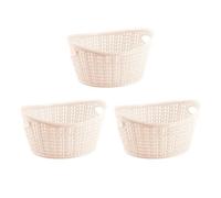 Paniers de rangement - 7house - Lot de 3 - Ovales - 1,5 litres - Résine beige