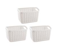 Paniers de rangement - 7house - Rectangulaires - 1,5 litres - Beige - Résine durable