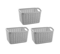 Paniers de rangement - 7house - Rectangulaires - 1,5 litres - Gris - Empilables