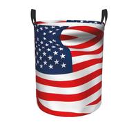 Paniers de rangement avec poignées - Motif drapeau américain - Pour bureau, chambre à coucher